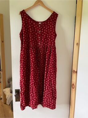 L.L. Bean Red Floral Dress